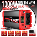 Reiner Sinus-Wechselrichter DC 12V AC 230V 1000W 2000W LCD Fernbedienung USB Typ-C Wohnmobil Auto