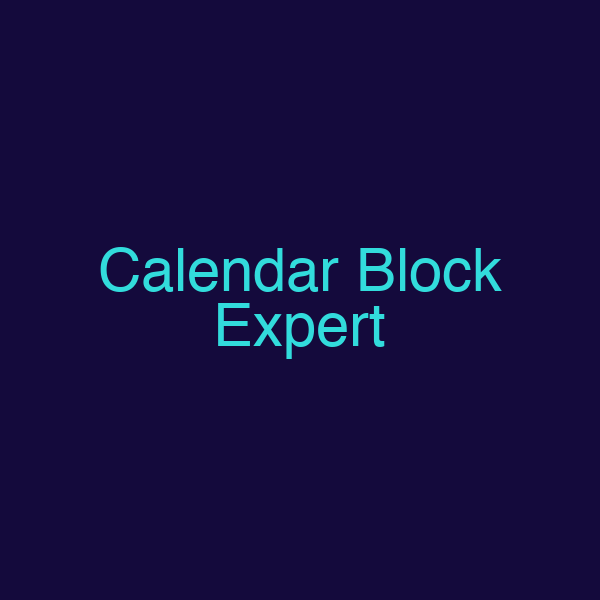 Calendar Block Expert