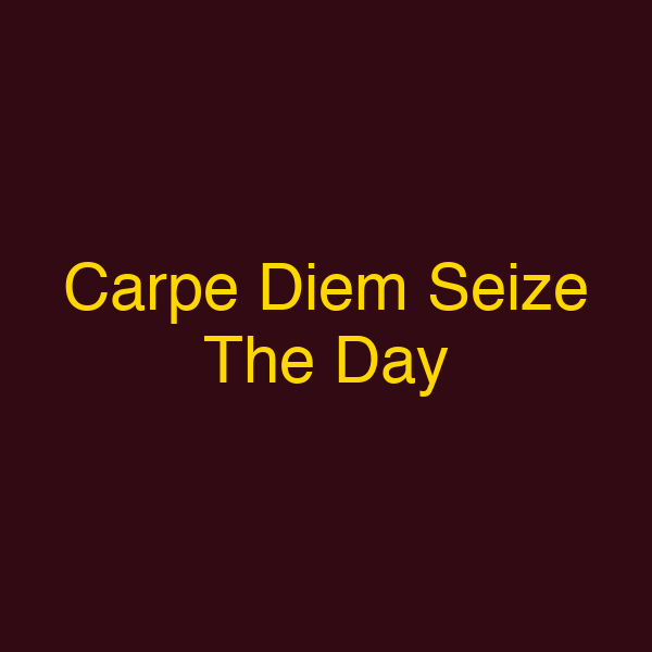 Carpe Diem Seize The Day