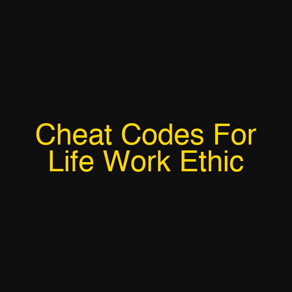 Cheat Codes For Life Work Ethic