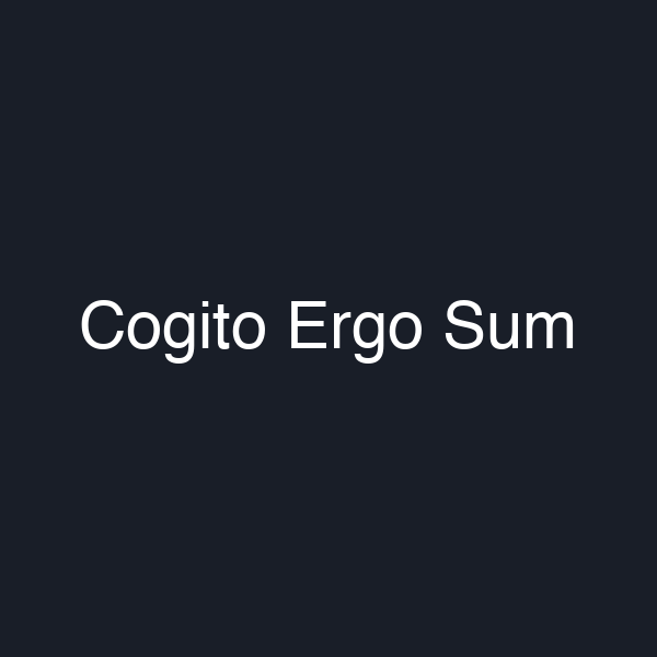 Cogito Ergo Sum