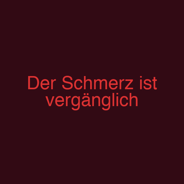 Der Schmerz ist vergänglich