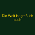 Die Welt ist groß ich auch