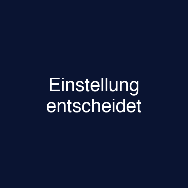 Einstellung entscheidet