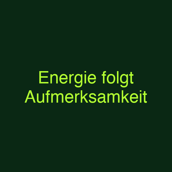 Energie folgt Aufmerksamkeit