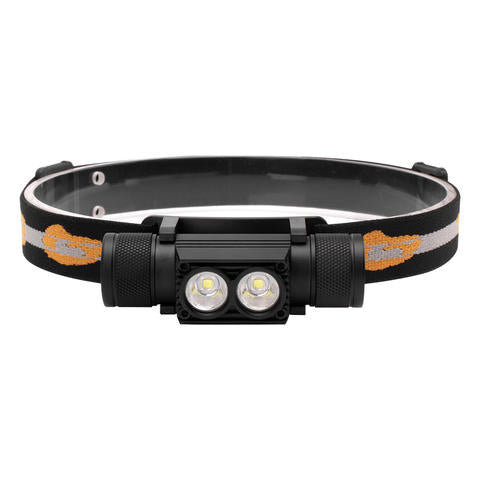 BORUiT D25 Dual-LED Stirnlampe 2000 Lumen USB-C Wiederaufladbar 18650 Wasserdicht Camping Angeln