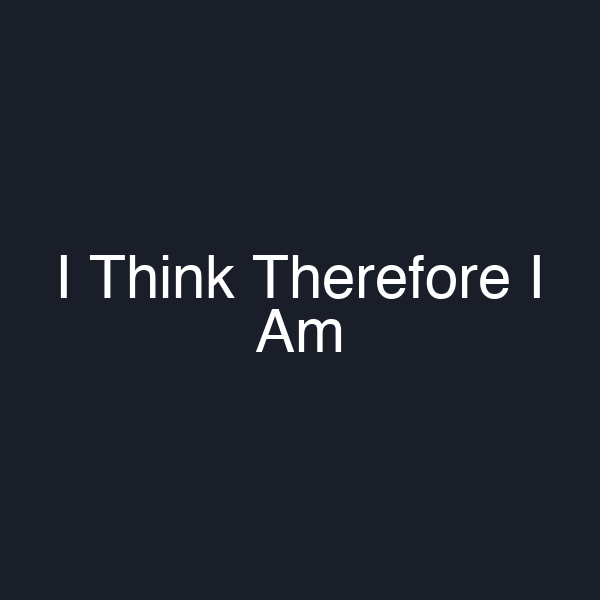 I Think Therefore I Am