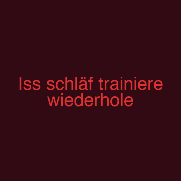 Iss schläf trainiere wiederhole
