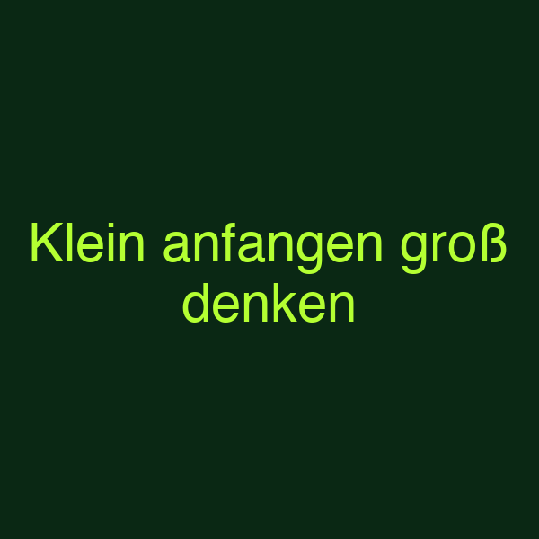 Klein anfangen groß denken