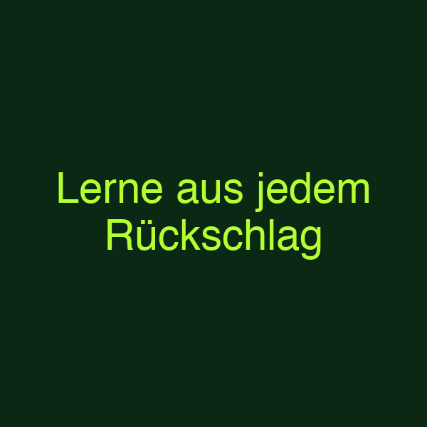 Lerne aus jedem Rückschlag