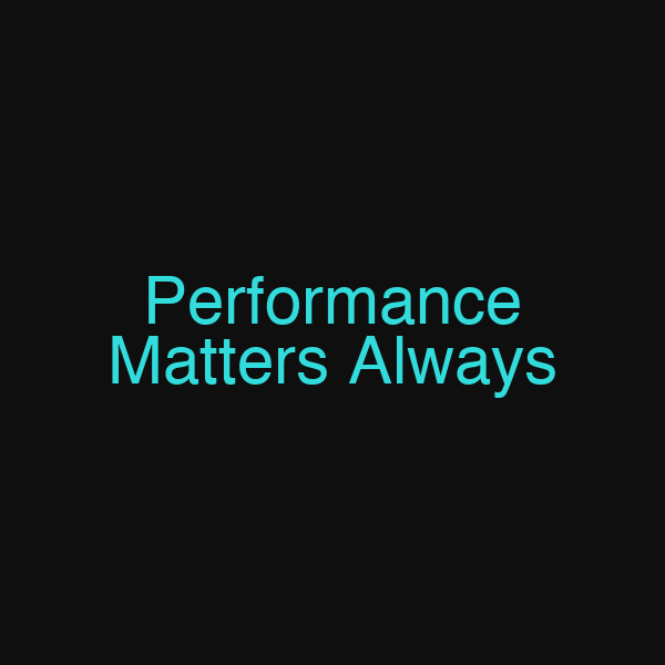 Performance Matters Always