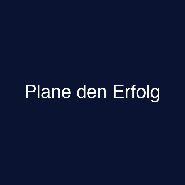 Plane den Erfolg