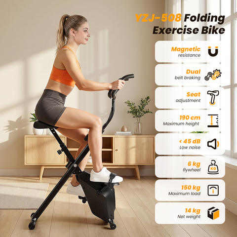 iScooter YZJ-508 Klappbarer Heimtrainer 16-stufiger Magnetwiderstand 6kg Schwungrad 150kg LCD Cardio Faltbar Smart