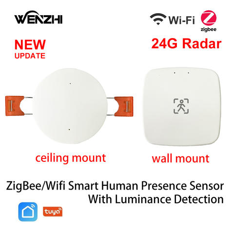 ZigBee WiFi 24GHz mmWave Radar Anwesenheit Bewegungssensor Helligkeit 5V 110V 220V Tuya Smart DIY