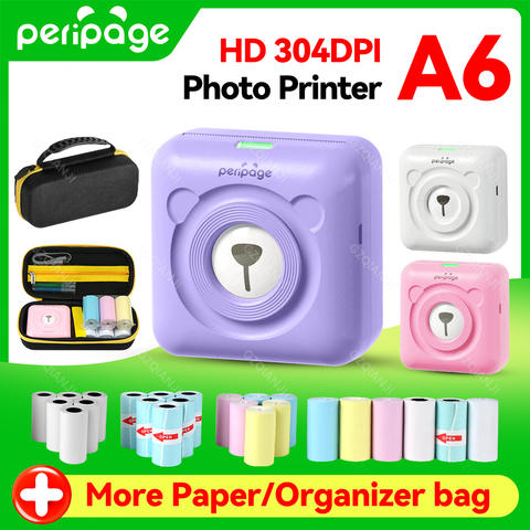 Peripage 304dpi Mini Taschendrucker Bluetooth A6 Thermo Foto iOS Android Geschenk