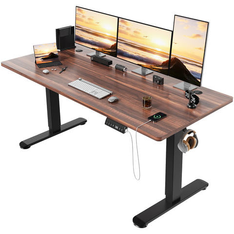 Devoko Elektrisch Höhenverstellbarer Schreibtisch 160x80cm 3 Memory-Positionen USB-Anschluss Sitz-Steh Smart