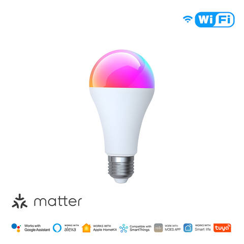 MOES Tuya MATTER WIFI Smart Bulb E27 LED Dimmbar 14W RGB 2700K-6500K Smart App Steuerung Alexa Google