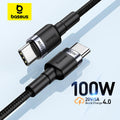 Baseus USB-C 100W/5A PD Schnellladekabel für MacBook Xiaomi Samsung iPhone 17 16