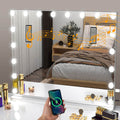 Schminkspiegel LED Glühbirnen Bluetooth Dimmbar Touch Ladeanschluss Hollywood Smart Kosmetikspiegel