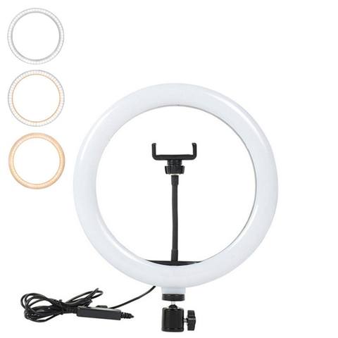 LED Selfie Ringlicht dimmbar 16 26 33cm Fotografie Handy Video Live Fotostudio Fülllicht