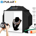 Puluz 40cm Fotostudio Leuchtkasten faltbar 72W 5500K Schießzelt Box 4 Farben Hintergründe