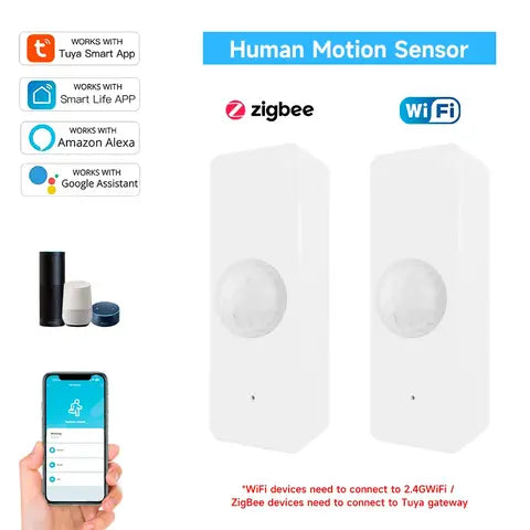 Tuya WiFi Zigbee PIR Motion Sensor Smart Home Infrarot Detektor Alexa Google
