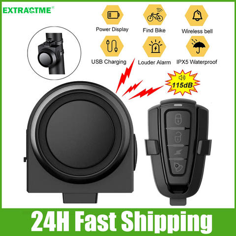Extractme Motorrad Alarm USB Drahtlos Fahrrad Diebstahlschloss Wasserdicht Vibration Alarm
