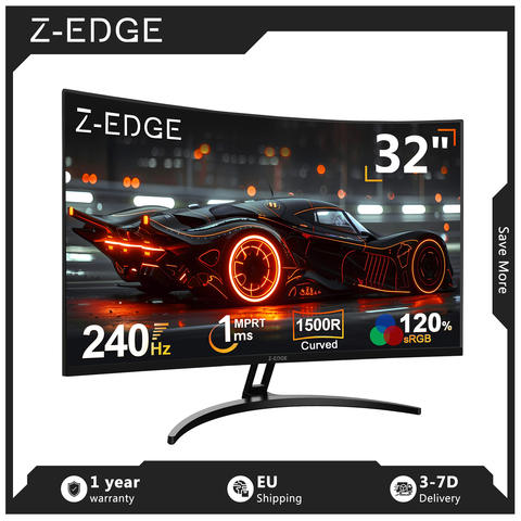 Z-EDGE 32 Zoll Curved Gaming Monitor 240Hz 1080p VA 1ms HDR10 FreeSync 1500R Smart