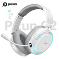 Picun G2 2.4GHz Bluetooth Wireless Gaming Headset PC PS4 PS5 5ms 7.1 Surround ENC Mic