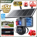 SHIWOJIA 4K 8MP Solar Kamera 4G SIM WiFi Dual Lens Humanoid Tracking Farbnachtsicht PTZ Outdoor Smart