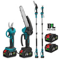 NEWBENY 4-in-1 Bürstenlos Teleskop Elektrokettensäge Hochastschere Gartenpflege Makita 18V Akku Smart