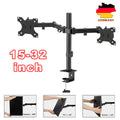 Dual Monitor Arm 15-32 Zoll VESA Gasfeder Höhenverstellbar 360° Drehbar 16kg pro Arm