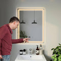 Smart LED Badspiegel Beschlagfrei Dimmbar Zeit Temperaturanzeige Touch Speicherfunktion 50x70cm Bad Smart