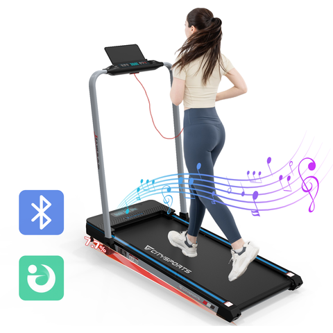 CITYSPORTS PRO Klappbares Laufband 7.7% Steigung App Bluetooth 120kg 12km/h 3 Steuerungsmodi Smart