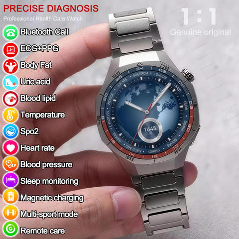 EKG Blutdruck Smartwatch Harnsäure Lipide Körperfett NFC Bluetooth-Anruf Gesundheitsdiagnose Smart