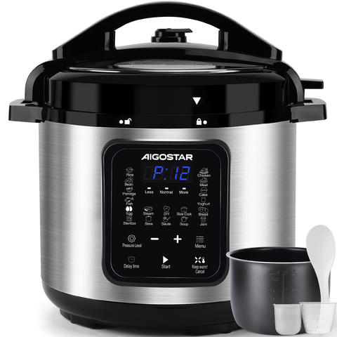 Aigostar 18-in-1 Smart Multikocher 6L Schnellkochtopf Touchscreen 1000W Dampftopf Reiskocher Smart Home Küche
