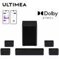 ULTIMEA 500W 7.1 Kanal Dolby Atmos Soundbar Kabelloser Subwoofer 4 Surround-Lautsprecher App-Steuerung Heimkino Smart