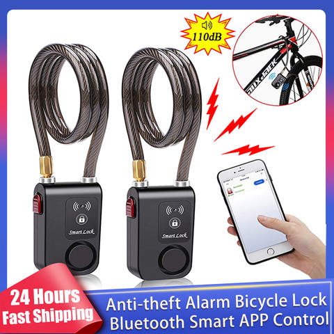 Smart Fahrradschloss Bluetooth APP Steuerung Wasserdicht Anti-Diebstahl Alarm Vibration Lock