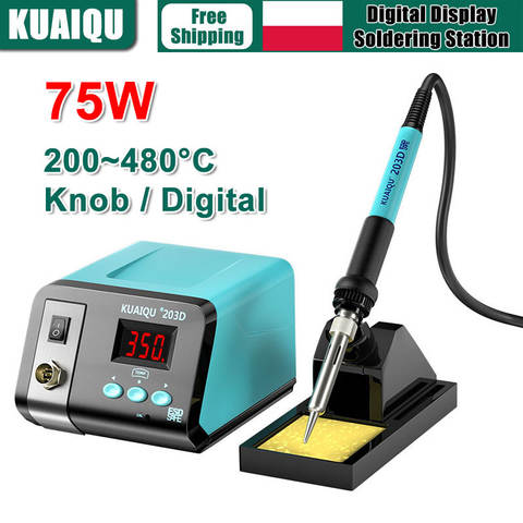 KUAIQU Digital Lötstation 75W Einstellbar Konstante Temperatur 90-480°C LCD Reparatur
