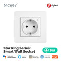 MOES Tuya ZigBee Smart-Steckdose EU Wandsteckdose mit Energiemonitor App-Fernbedienung Sprachsteuerung Alexa Google Home