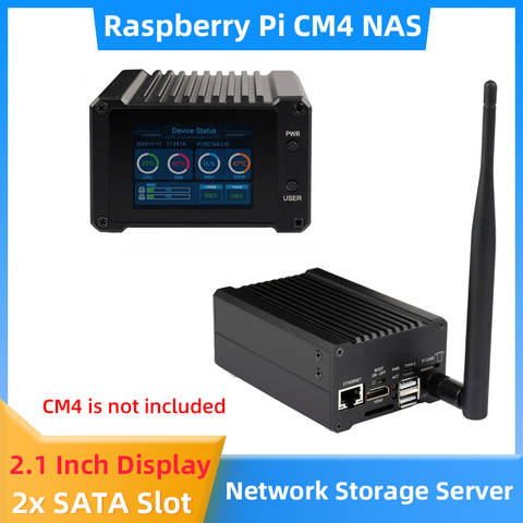 Raspberry Pi CM4 NAS Home Server Dual SATA 2 Zoll LCD Netzwerk Netzwerkspeicher