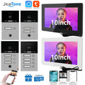 Jeatone 10 Zoll WiFi Tuya Smart 4-Draht Video Gegensprechanlage Touchscreen Fingerabdruck Türklingel Smart