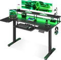 OffiGo U-Form Elektrischer Schreibtisch 140cm Höhenverstellbar USB-Anschlüsse LED Monitorständer Smart Office