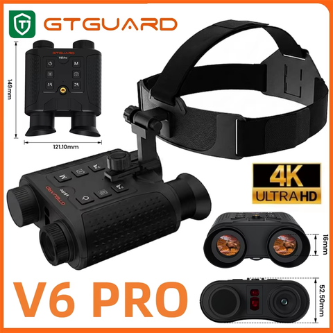 GTGUARD Nachtsichtfernglas 4K 8X Digitalzoom Helm-Montierbar Outdoor Jagd Nachtsichtbrille Smart