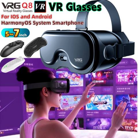 VRG Q8 VR Virtual Reality Google Cardboard Headset Helm 3D Brille iOS Android 5-7 Zoll Smartphone