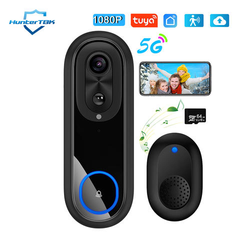 5G 2.4G WiFi Video Türklingel 1080P Tuya APP Smart Intercom Kamera IP65 Wasserdicht 7000mAh Batterie