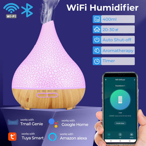Tuya WiFi Smart Luftbefeuchter Ätherisches Öl Diffusor Aromatherapie Ultraschall Alexa Google