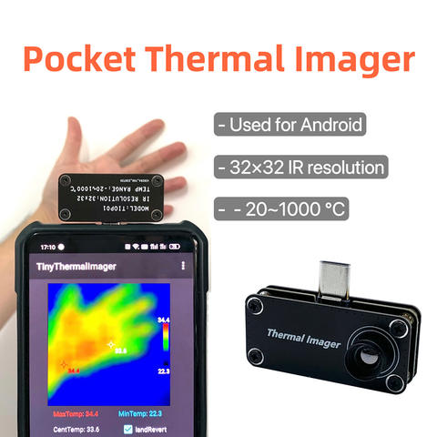 Android Wärmebildkamera 32x32 Auflösung Typ-C Thermometer Infrarot Temperaturmessung