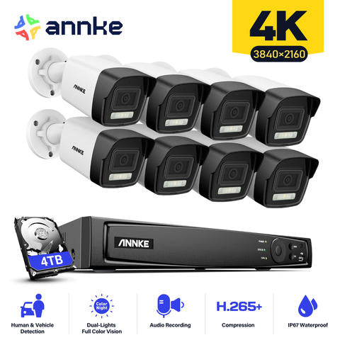 ANNKE H800 8CH 4K Ultra HD PoE NVR H.265+ 30M EXIR Nachtsicht Outdoor Smart Security Kamera Kit