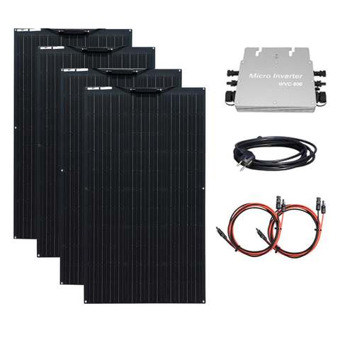 Xinpuguang Solar Panel Balkonkraftwerk Komplettset 200W 400Wp Solarmodule 600W Wechselrichter Balkonmontage 5m Kabel Solaranlage